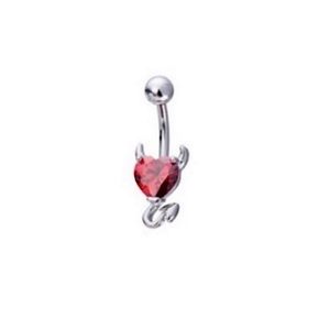 NEW Red Devil Heart Belly Ring